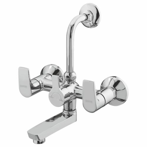 Wall Mixer with Provision for Overhead Shower with L-Bend Pipe Chrome